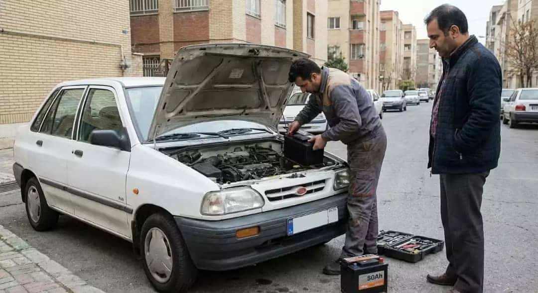 تعویض باتری پراید در محل