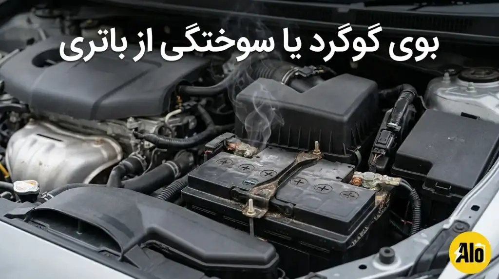 بوی گوگرد یا سوختگی از باتری