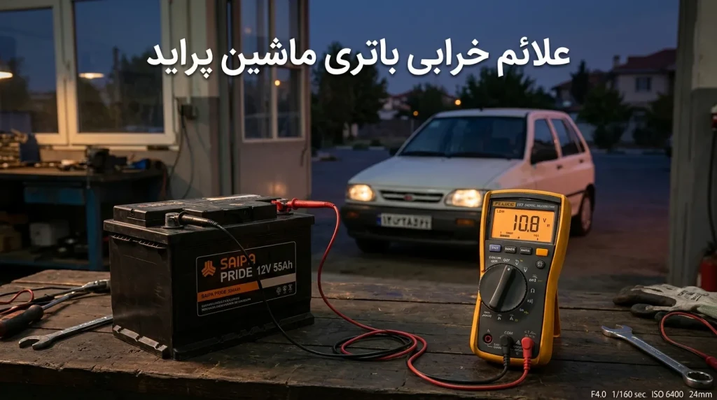 علائم خرابی باتری ماشین پراید
